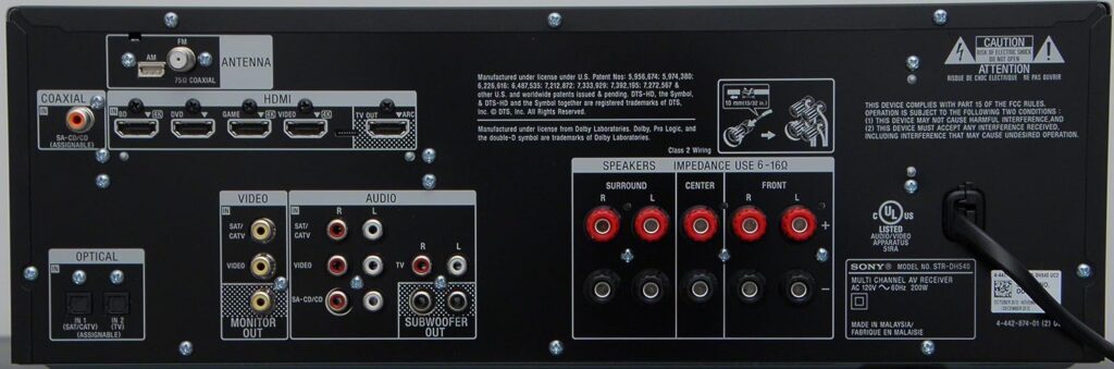 Sony STR-DH540 5.2 Channel 4K AV Receiver 725 Watt Receiver (Black) (Discontinued by Manufacturer)