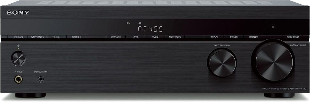 Sony STR-DH790 7.2-ch Surround Sound Home Theater AV Receiver: 4K HDR, Dolby Atmos  Bluetooth Black