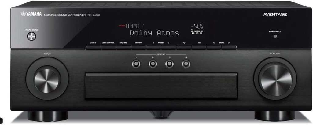 Yamaha AVENTAGE RX-A880 7.2-ch 4K Ultra HD AV Receiver with HDR Dolby Vision Dolby Atmos Wi-Fi Phono YPAO and MusicCast. Works with Alexa.