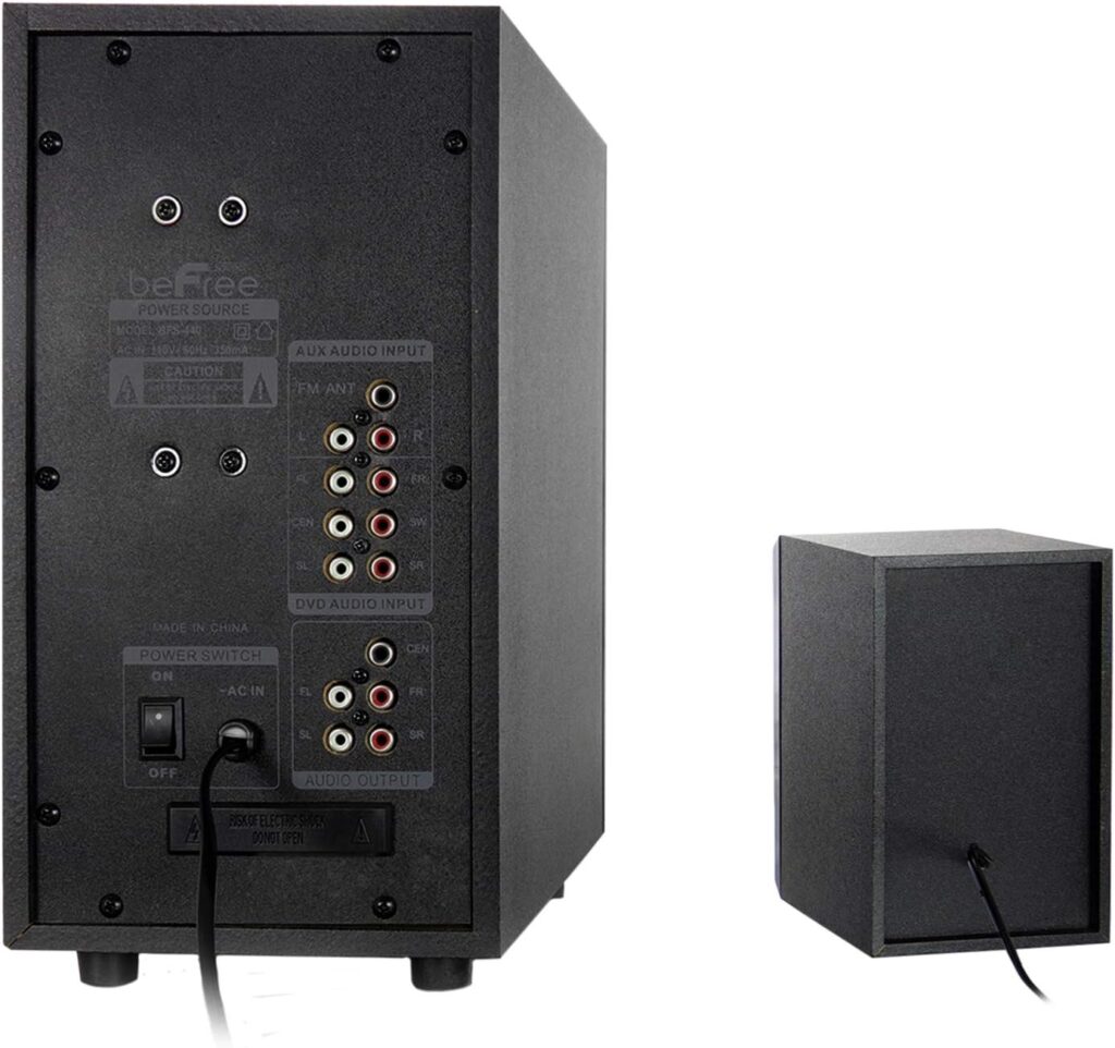 beFree Sound 5.1 Channel Bluetooth Surround Sound Speaker System in Black